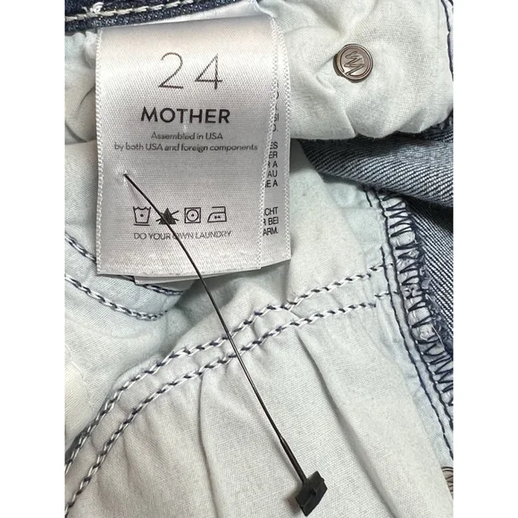 Mother Denim The Mid Rise Dazzler Hoover Ankle Fray Jeans Getalongs Size 24 - Picture 10 of 10